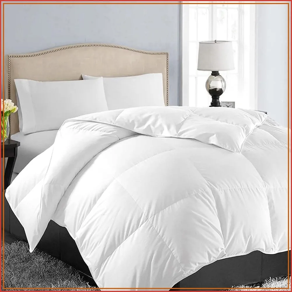 California King Down Alternative Comforter - Quilted Duvet Insert for All Seasons, Soft Lightweight with Corner Tabs, Summer Winter Warm Bedding, White 96x104 Inches