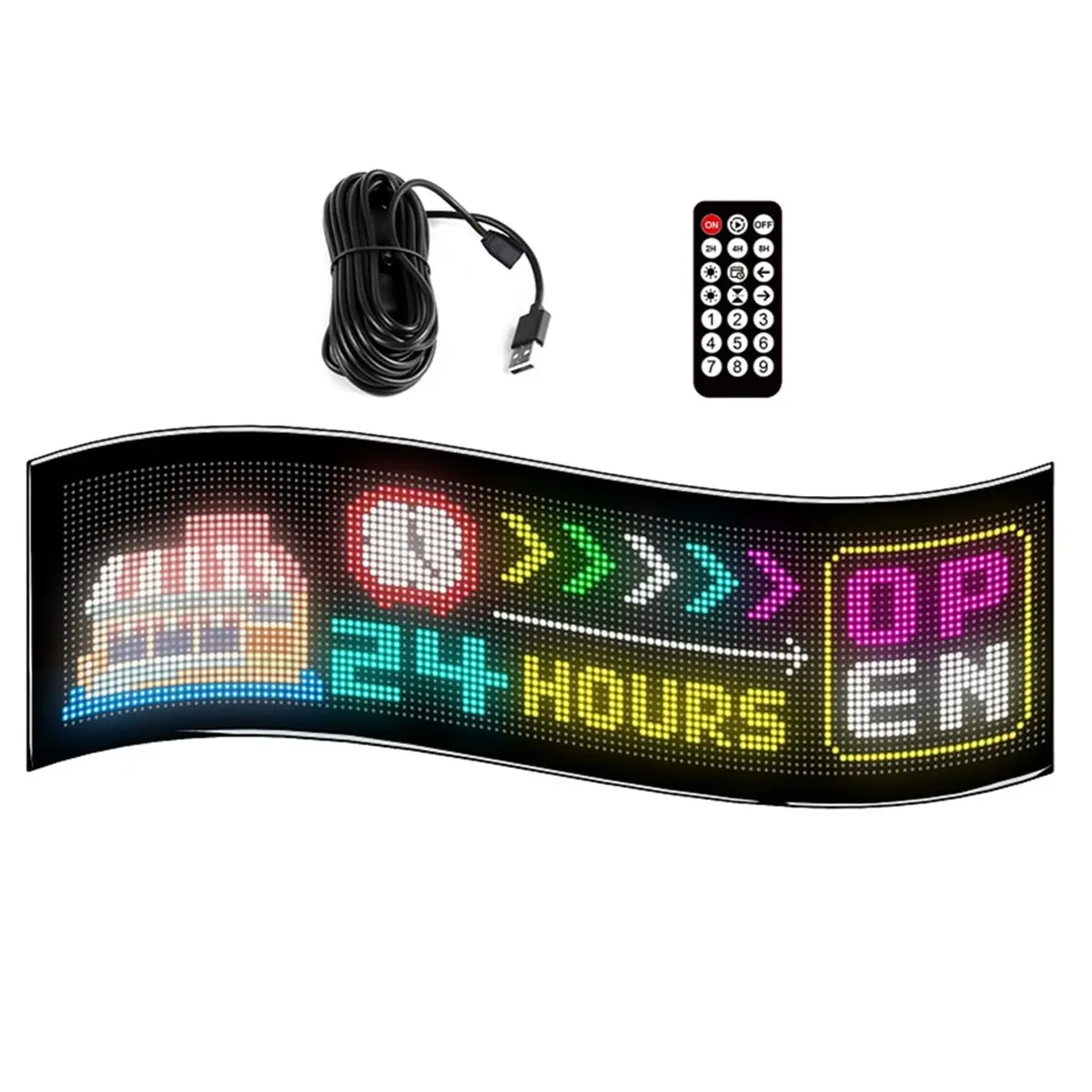 ~CLEARANCE A Smart LED Matrix Panel Scrolling Bright Advertising USB Bluetooth App Remote Controlled Sign Light Programmable LED
