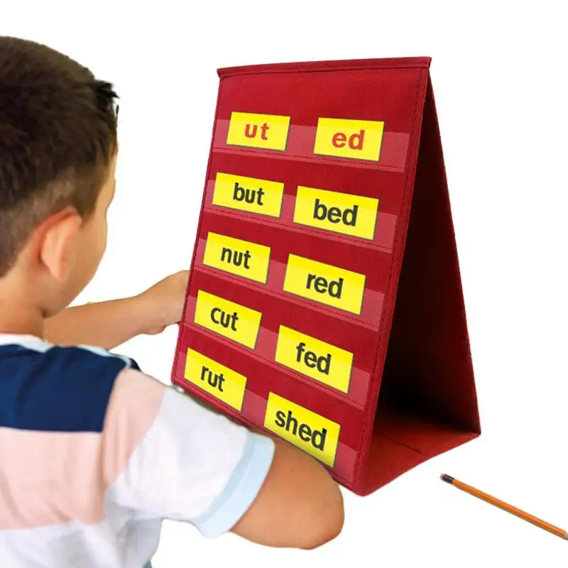 Classroom Jobs Pocket Chart Table Top Pocket Chart Stand Desktop Self-Standing Pocket Charts Portable For Class Demonstrations