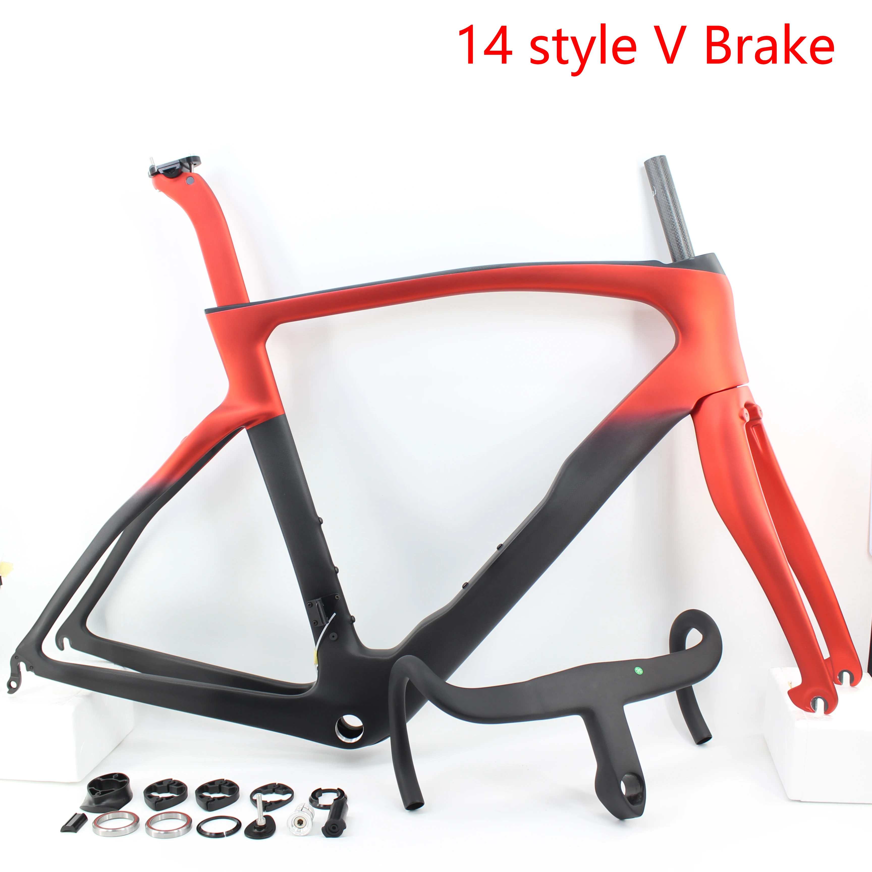 

Новый 14 стилей, полностью скрытый трос 700C V, ободный тормоз, дорожный велосипед, 1K, велосипедная рама из углеродного волокна, вилка, подседельный штырь