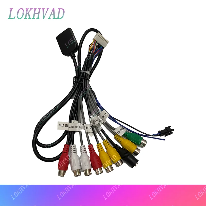 16pin Android Radio Car Accessories RCA Cable Output Wire 20 Pin Fan 4G SIM Reader Adaptor Universal Cable