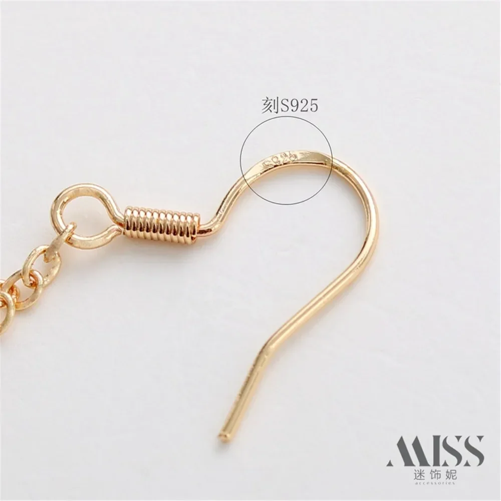 14K Gold Lettering S925 Extension Chain, Earrings, Ear Hooks, DIY Handmade Ear Hangers, Earrings, Pendants, Accessories.