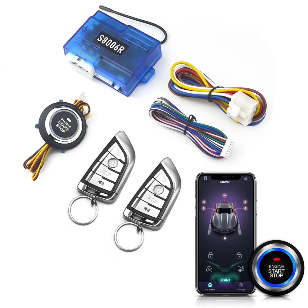 

Universal Car Alarm System with Bluetooth App Remote Control Keyless Entry Start Stop 12V System Remote Compatible With
