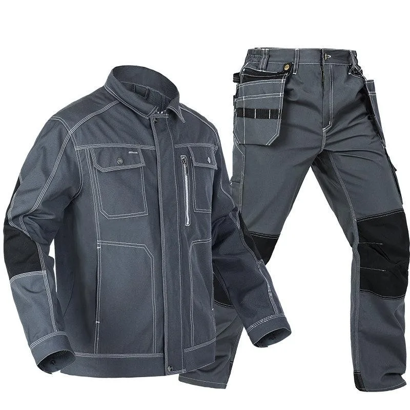 New 2024 Working Pants Men Workwear Uniform Coat Work Clothing Sets Jackets Pants Long Sleeve Factory Repair Mechanic Protection