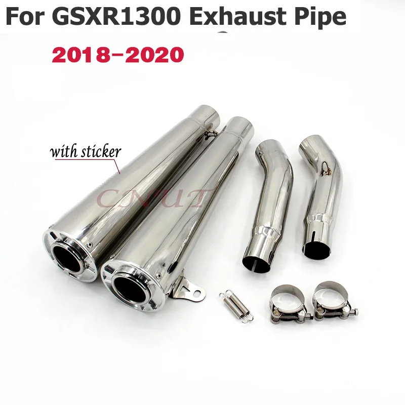 

For Hayabusa GSXR1300 GSXR 1300 2008-2020 Motocross Exhaust Tip Motorcycle Muffler Mid Pipe Escape Moto Stainless Steel Slip on