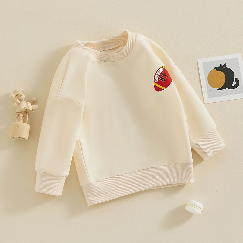 

Kids Baby Sweatshirt Rugby Print Long Sleeve Pullovers Autumn Tops for Toddler Girl Boys Cute Fall Clothes