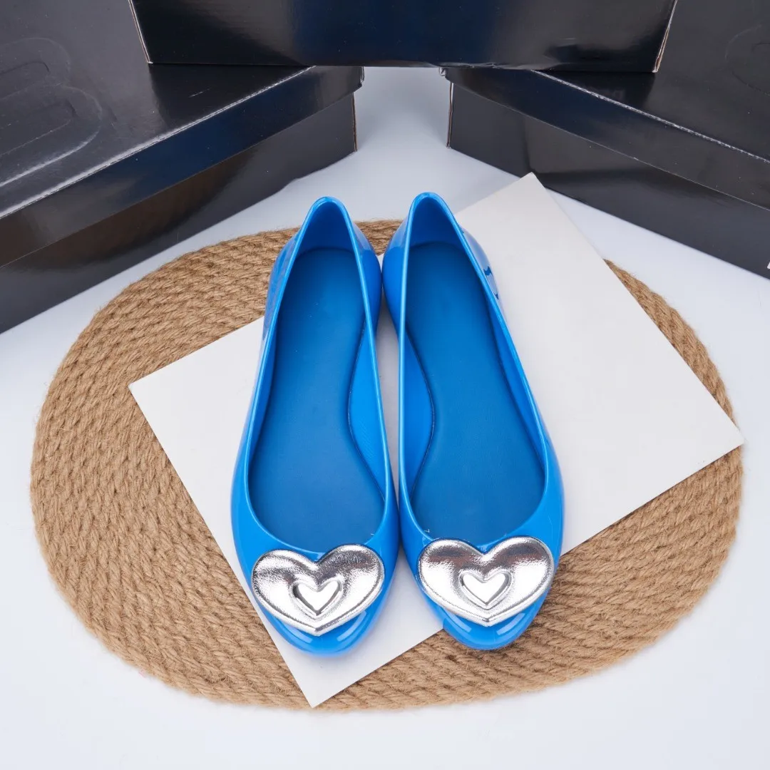 Onsale ماركة ميلي النساء أحذية جيلي واحدة السيدات شقة القلب نمط مصمم لينة PVC ساندل الفتاة موضة لباس غير رسمي SM138 #6