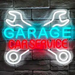 Garage Car Service Neon Led Sign Light Auto Repair Shop Car Check Engine LED Neon Sign Game Room Decor Wall Bar Neon Lights Lamp