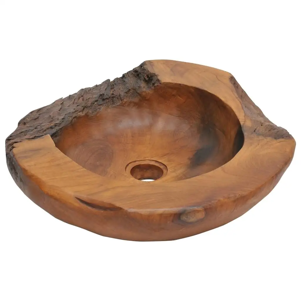 45cm Solid Teak Basin - Durable & Stylish Bathroom Accessory