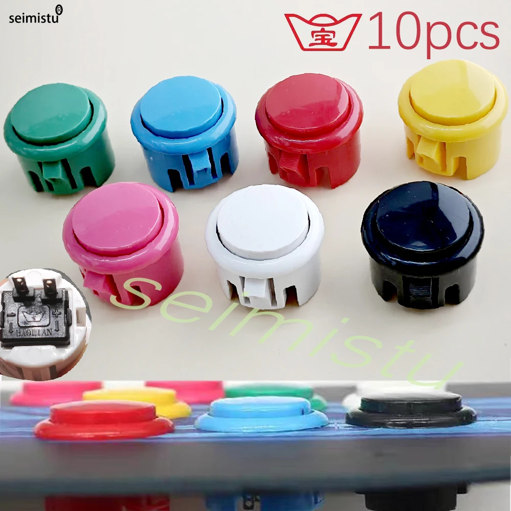 10 szt. Przycisków Arcade, Kontroler Sanwa Hitachi, Neo Geo, Joystick Arcade, Zestaw DIY, Mikroprzełącznik, Przyciski 24mm, 30mm