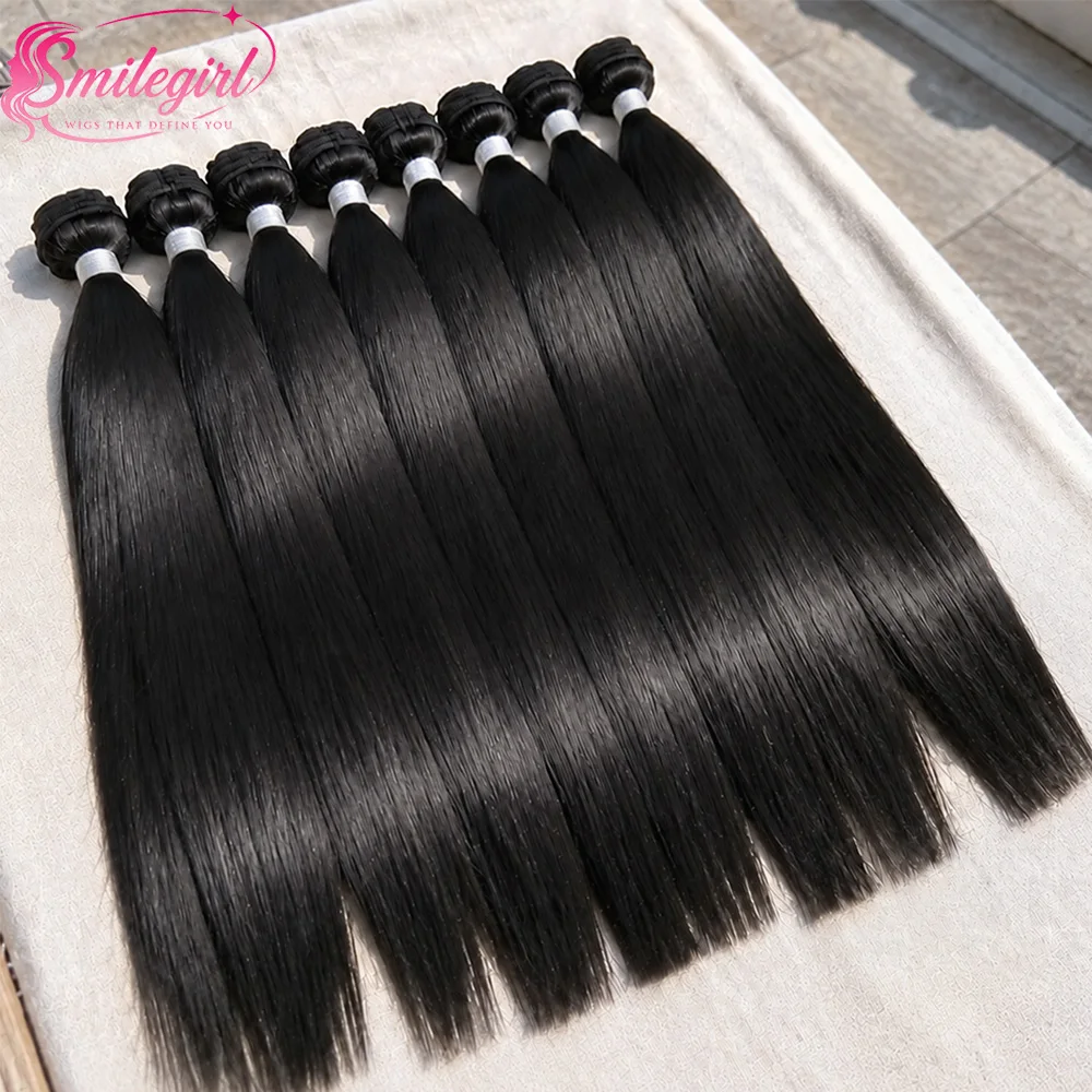 40 Inch Bundles Bone Straight Brazilian Virgin Human Hair Bundles 15A Raw Hair Extensions Tissage Straight Weave For Women 3/4 Bundles Deals Human Hair Natural Black Raw Weft Double Weft