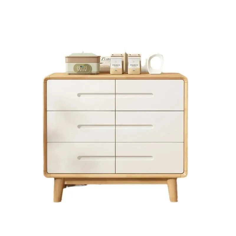 

Nordic solid wood chest modern simple six chest cabinet locker living room drawer storage cabinet
