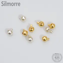 2pcs 100% Solid 925 Sterling Silver Crimp & End Beads for DIY Beads Bracelet Necklace Making Fine Jewelry Finding JQ0091
