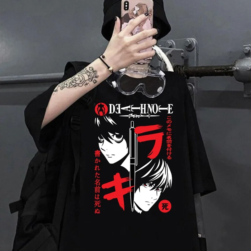 HOT Anime Men's Women's T-shirt Summer Harajuku Loose Gothic Short Sleeve T-shirt