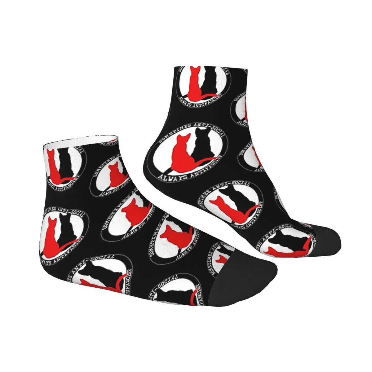 Calcetines Antifa Cats Harajuku medias absorbentes del sudor calcetines para todas las estaciones accesorios para regalo de cumpleaños de hombre y mujer