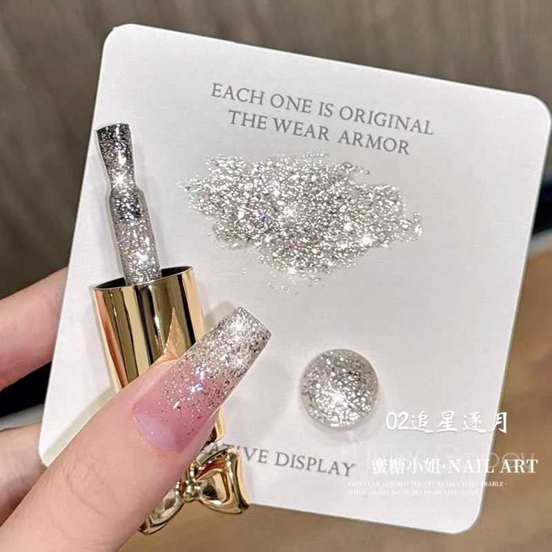 ยาทาเล็บเจลกลิตเตอร์ SHAKA 10 มล. 9 สี รุ่น White Nails Star Series กลิตเตอร์สีแพลตตินัม 2025 สำหรับทำเล็บสีน้ำตาล สำหรับคริสต์มาส