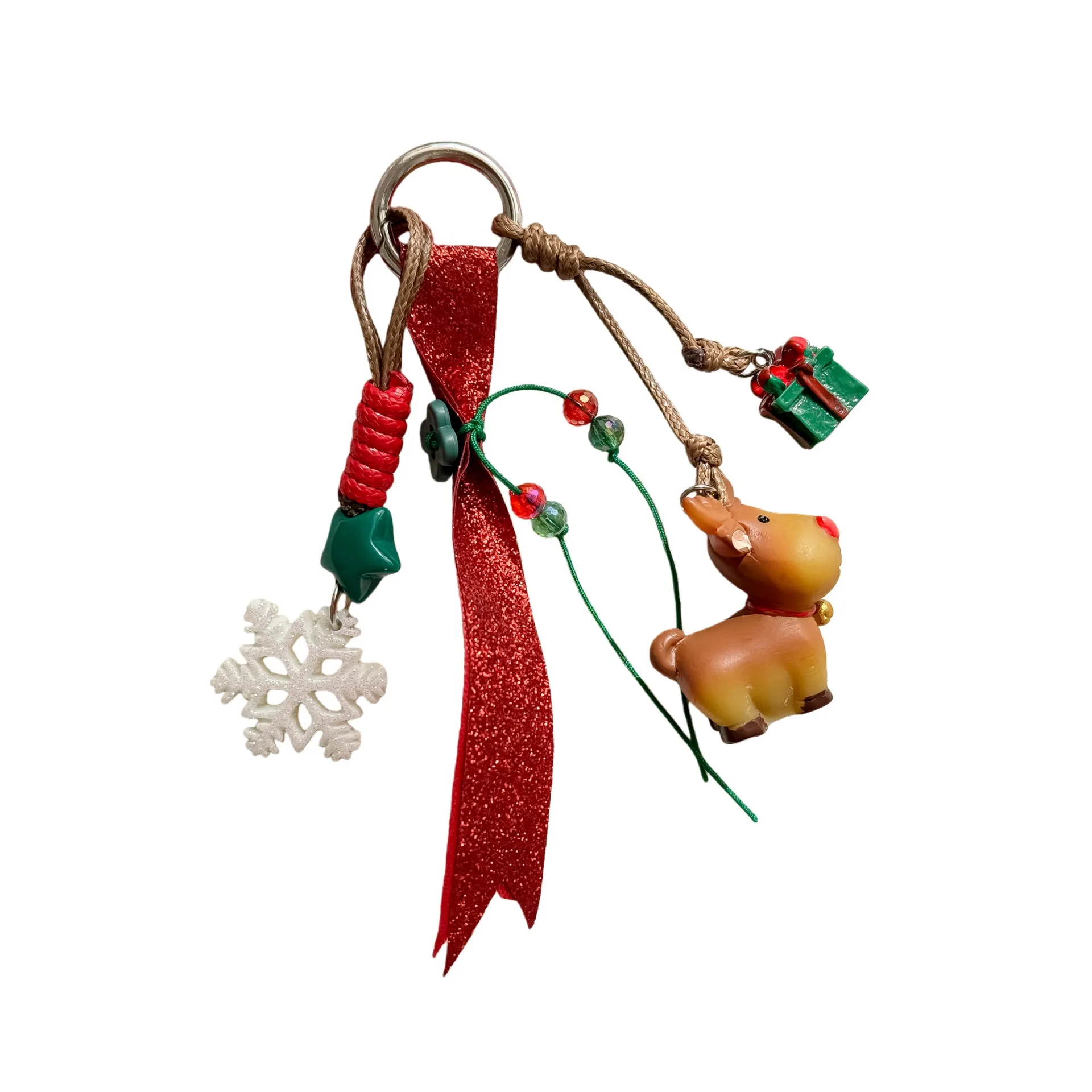 عيد الميلاد محدود | ثلاثي الأبعاد الكرتون عيد الميلاد الأيائل مياو حقيبة لطيفة قلادة المفاتيح هدية عيد الميلاد سيارة حقيبة للحمل قلادة #6