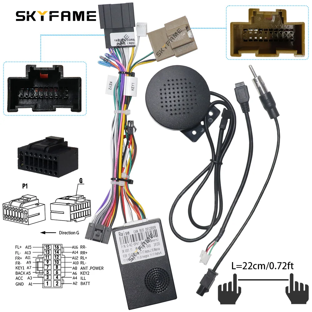 SKYFAME Car Wiring Harness Adapter Canbus Box Android Radio Power Cable For Opel GrandLand X Corsa Meriva Karl OP03.20 G-RZ-OP61 - view 2