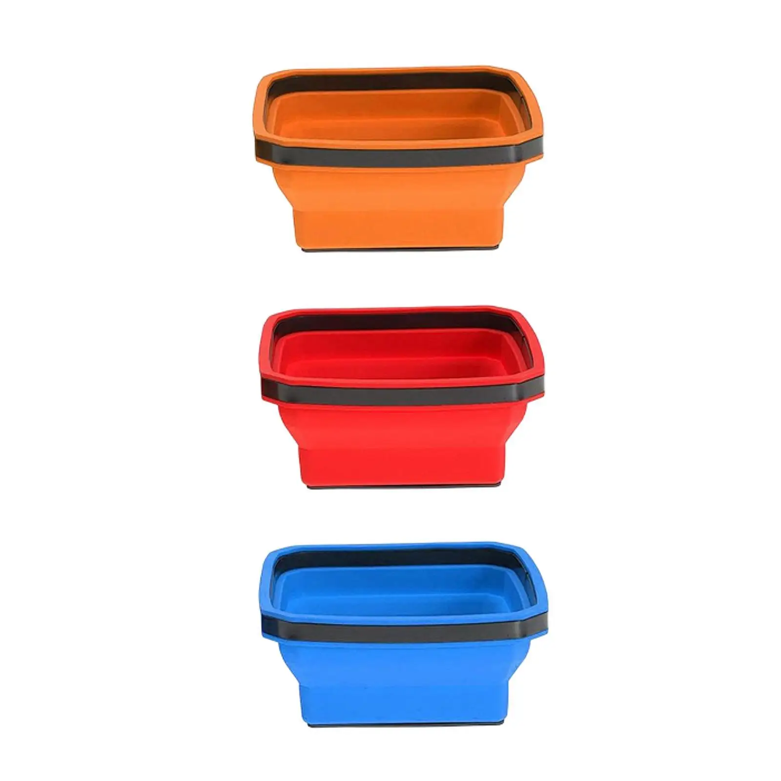 

Folding Parts Tray Square Parts Tray Sturdy Large Capacity Hardware Storage Tray Silicone Tool Bowls for Small Parts Pins