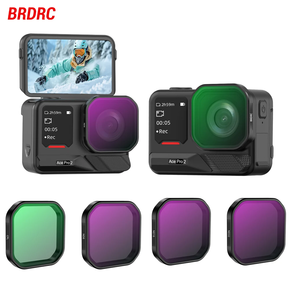 BRDRC Lens Filter for Insta360 Ace Pro 2 Camera ND Filters Kit UV CPL Neutral Density Lens Quick Release Photography Accessories