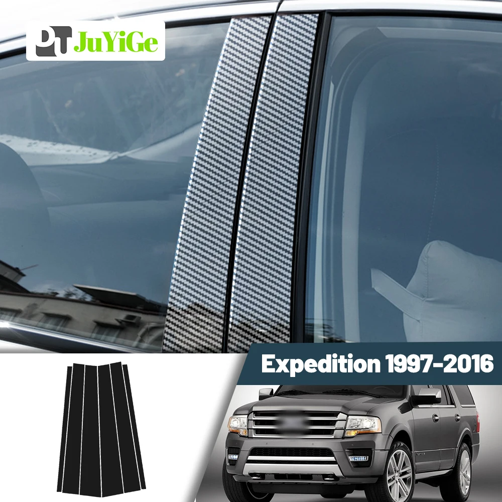 

Glossy Black Carbon Fiber Window Door Deal B C Pillar Post Cover Sticker For Ford Expedition 1997-2016 1998 1998 1999 2000