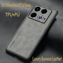 Luxury Business Leather Phone Protective Back Case for Infinix Note 40 Pro Plus X HOT 50 I 4G 5G TPU+PU Shockproof Cover Shell