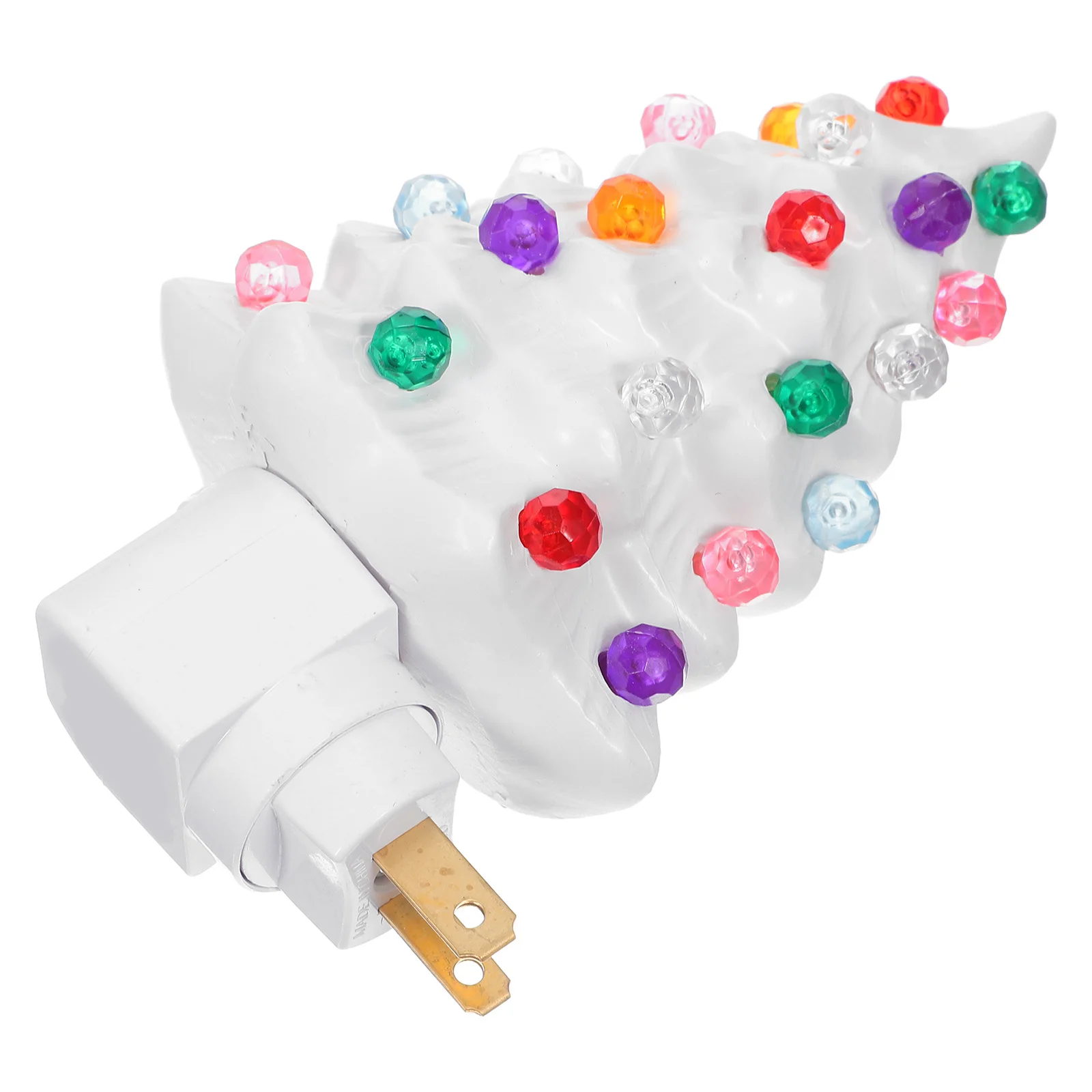 

Christmas Tree Night Light 3D Resin Design with Rotating Plug Soft Glow Waterproof for Bathroom Bedroom Nursery Festive Ambient