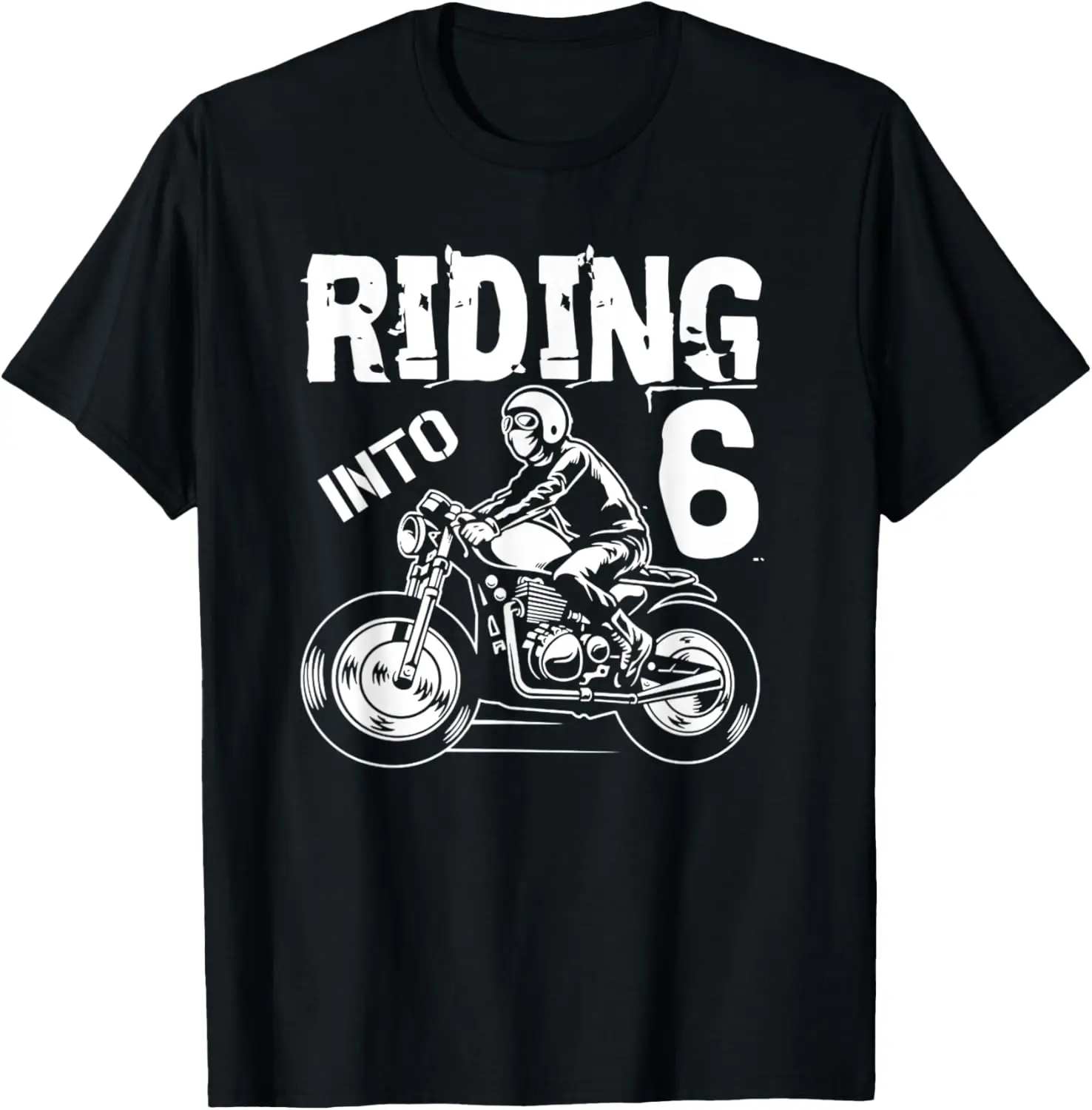 

Riding Into 6 Years Old 6th Birthday Kids Motorcycle Party T-Shirt
