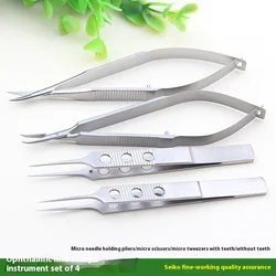 Ophthalmic instrument set forceps needle holder scissor OR Silicone Sterilization tray