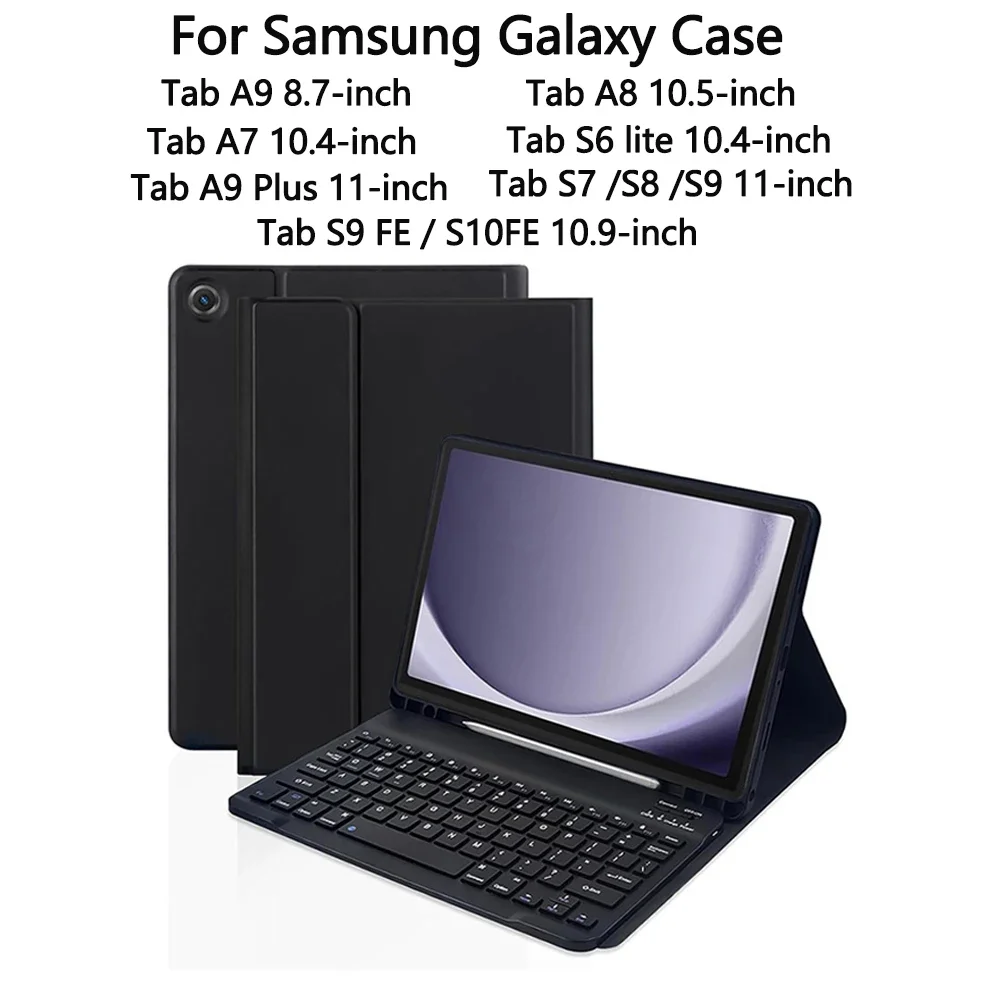 Case for Samsung Galaxy Tab A9 Plus  A8 10.5 A7 10.4,Detachable Keyboard for Galaxy Tab S10 S9 FE 10.9 S7 S8 S9 11 S6 Lite 10.4