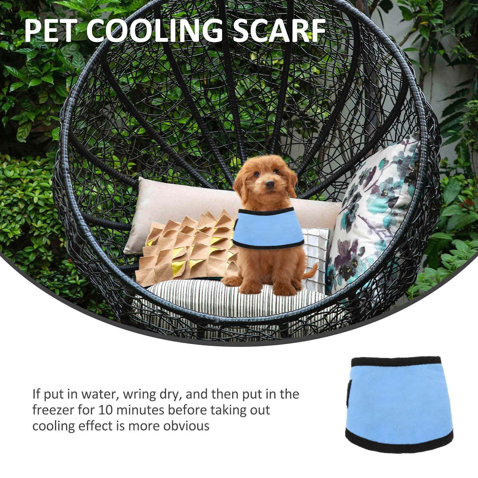 

Pet Scarf Cooling Bandana Skin-Friendly Lightweight Breathable Fabric Adjustable Temperature For Walking Hiking