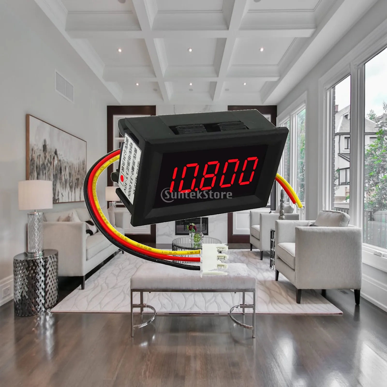 Mini Volt Meter Glass Fiber Digital Voltmeter Panel Gauge Red LED Display for Car Battery Monitor Electronic Projects