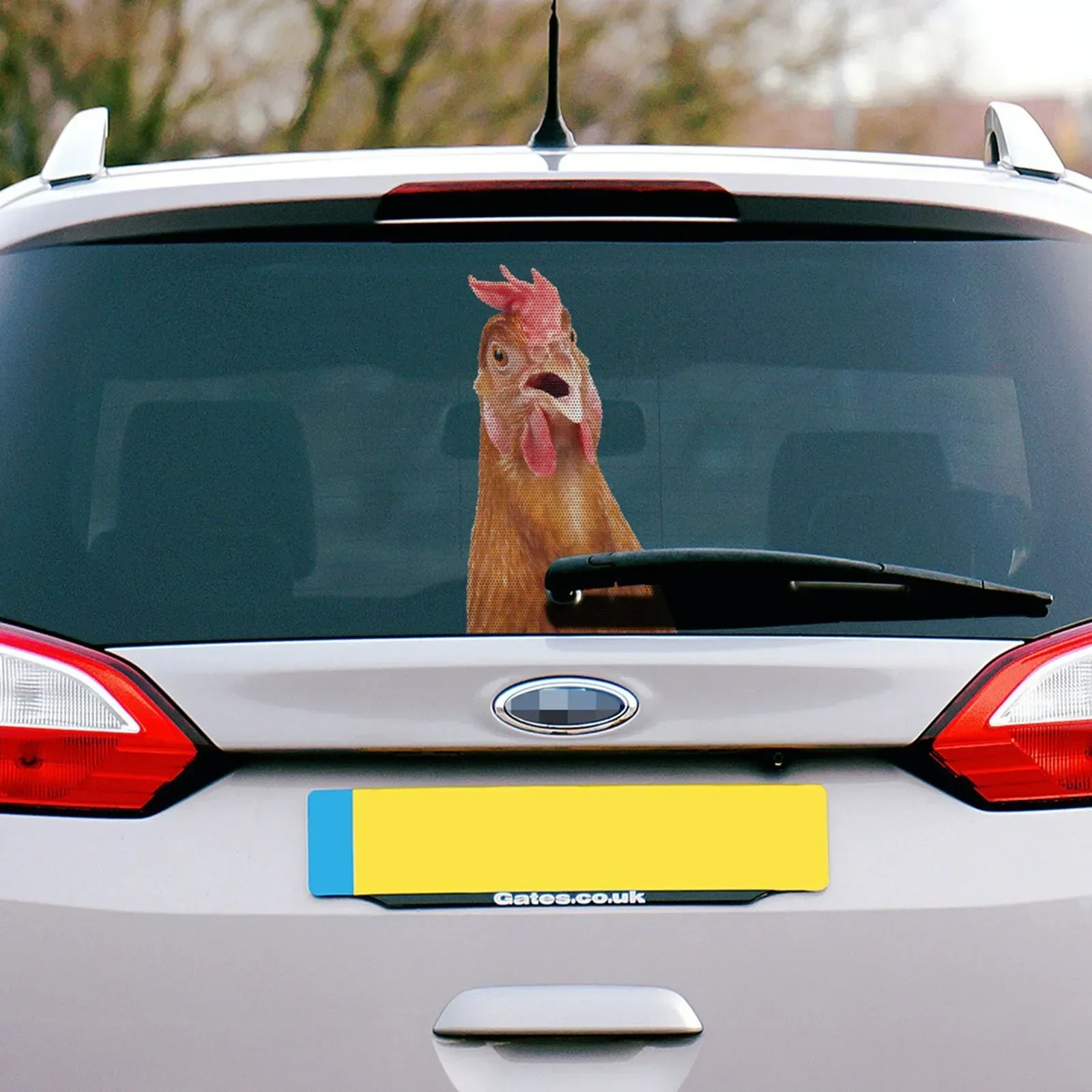 

Cartoon Chicken Semi Transparent Auto Window Decals Funny Decoration Car Stickers Holiday Decoration Self Adhesive Paper