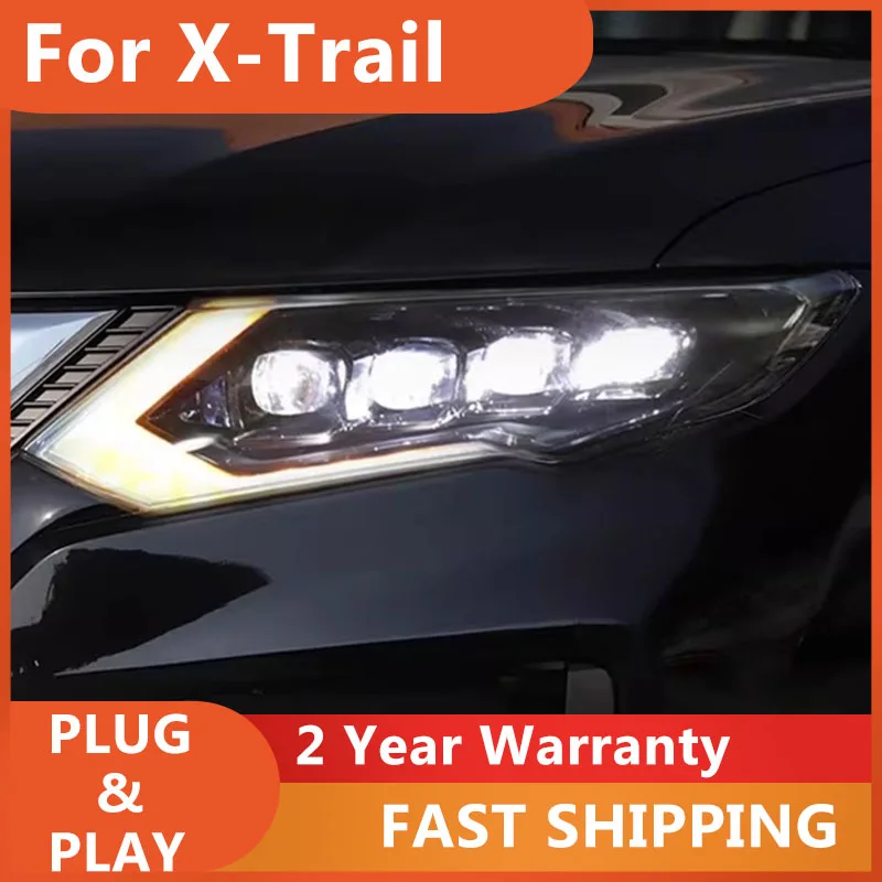 

Автомобильные фары KOWELL для Nissan X-Trail 2017-2019: ДХО, указатели поворота, ближний и дальний свет, линзованные проекторы