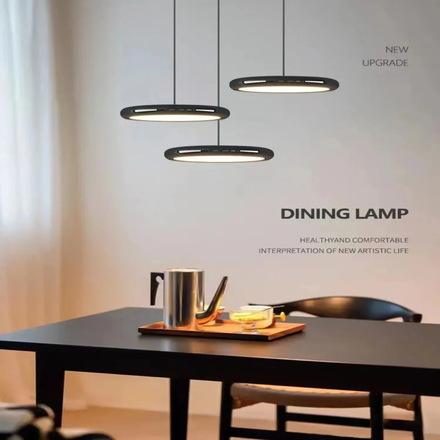 Nuovo lampadario per sala da pranzo moderna semplice lampada da tavolo da pranzo lampada commerciale con piattino volante lampada da comodino a led lampadario da ufficio