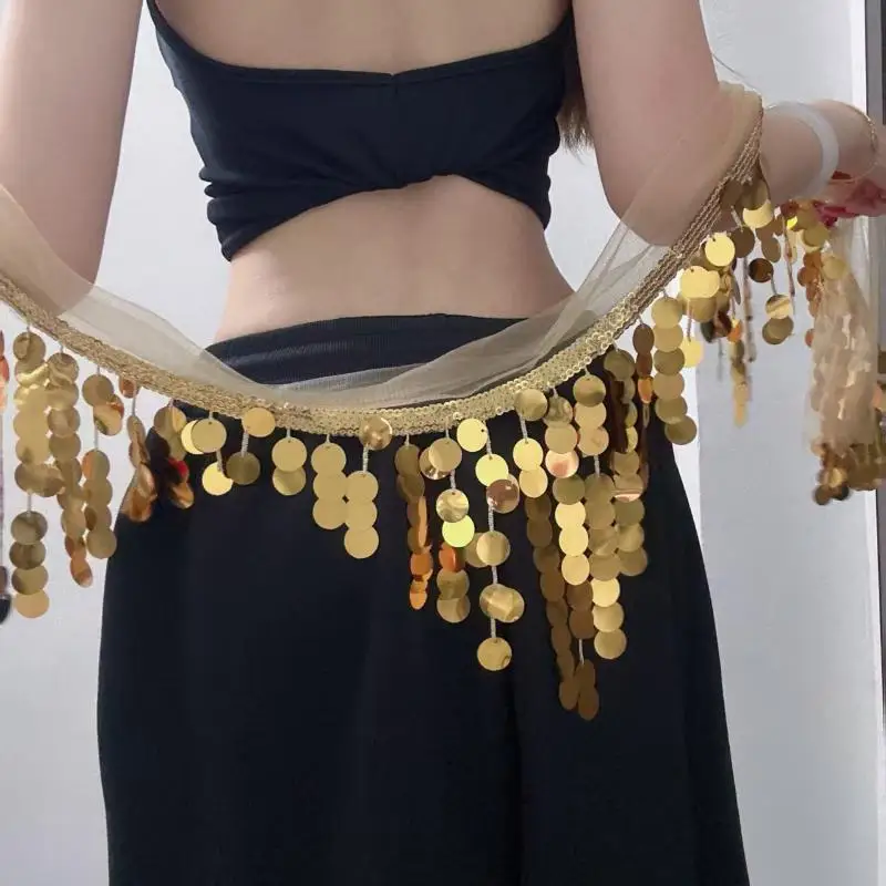 Mode Pailletten Quasten Taille Kette Für Frauen Mädchen Bauchtanz Jazz Dance Hip Hop Gürtel Taille Zubehör