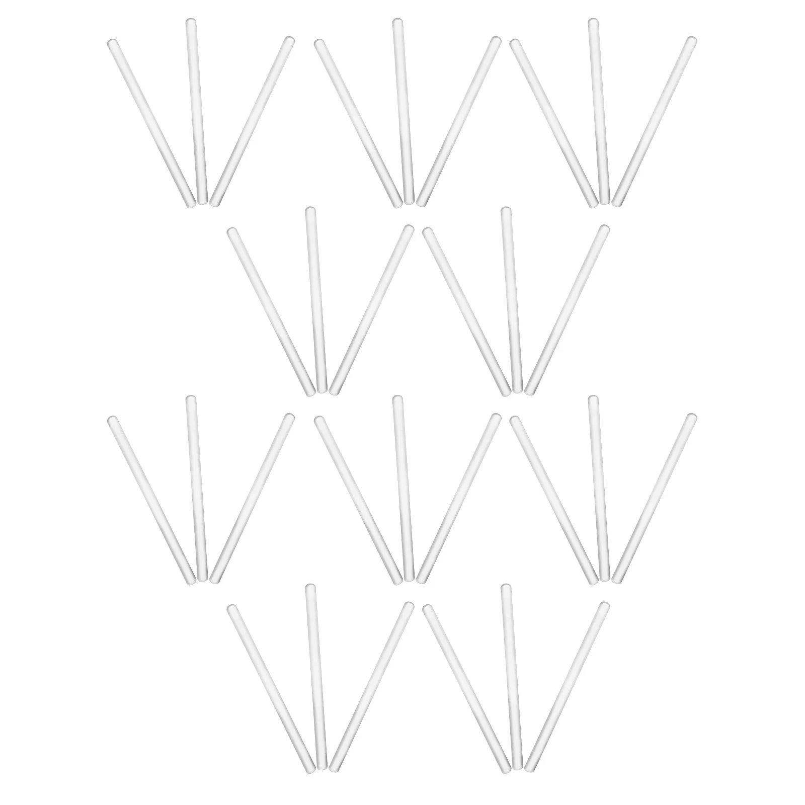 30pcs Beauty Mixing Sticks Clear Glass Round Tip Rod For Sensitive Skin Diy Cosmetics Lab Stirring Tool Beverage