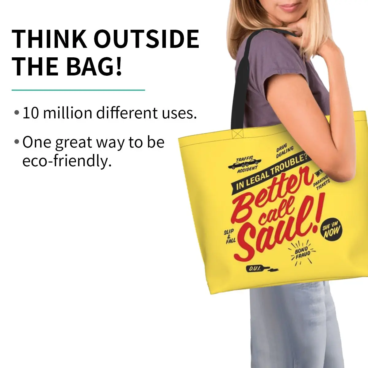 Better Call Saul Saul Goodman Shopping Tote Bag Canvas Large Capacity Shoulder Bags Shopper Grocery Handbag for Women