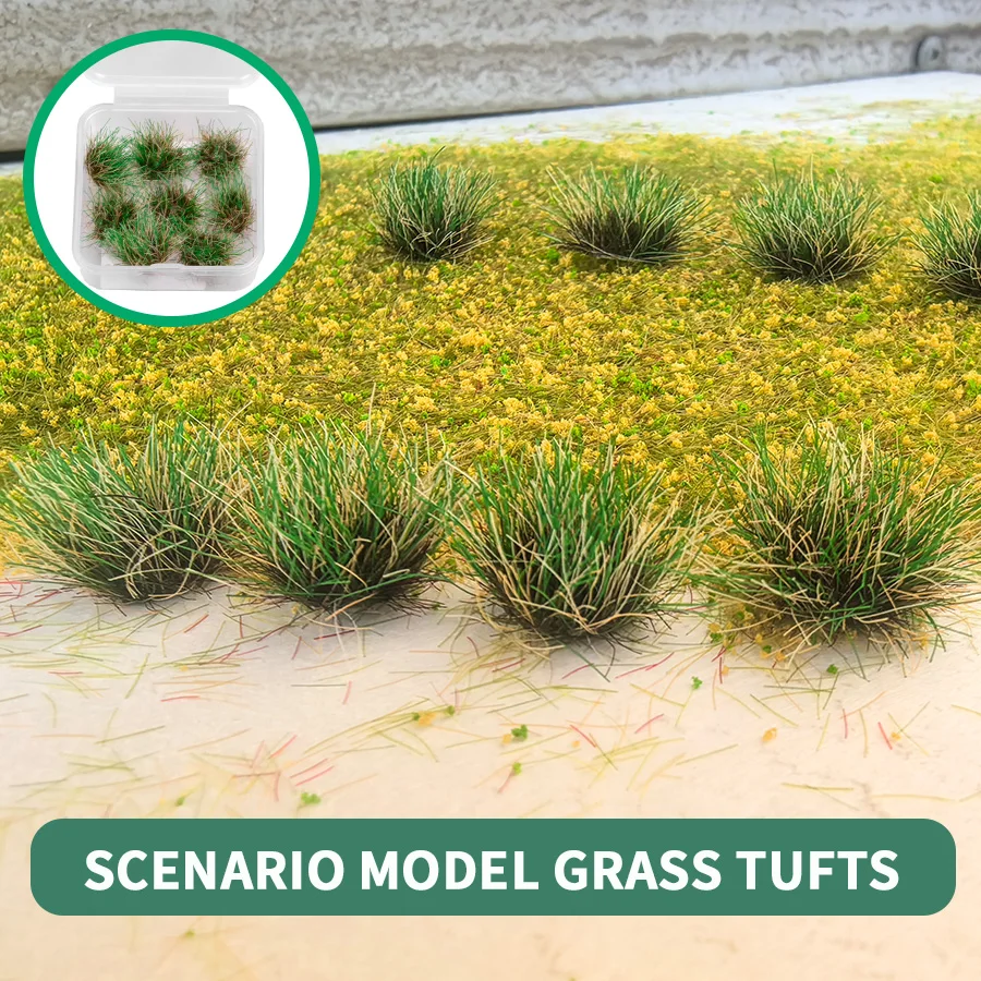 

10MM Miniature Grass Cluster Model Static Plant Bushes Tufts Mutlicolor Simulation Grass Nest Diy Sandtable Scene Materials 8Pcs