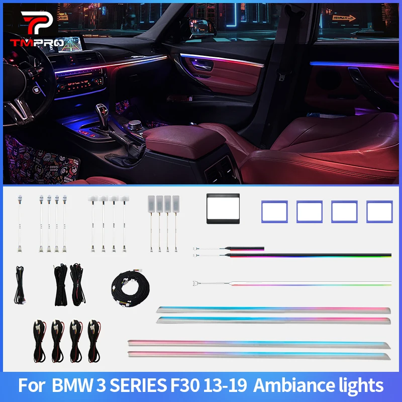 TMPRO 64 Colors LED Safety assistance systems Ambient Lighting For BMW 3 SERIES F30 2013-2019 Automotive Interior Decoration