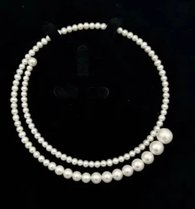 Calidad 6A, perla blanca perfecta, tamaño de perla 3-9.5 mm, collar personalizado 50 cm