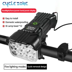 Rechargeable Bike Headlight with Horn MTB Flashlight Bicycle Front Lamp LED Night Safety Cycling Headlight Bicycle Accessories