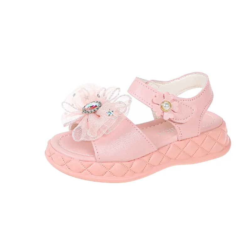 

Princess Baby Lovely Sweet Shoes Spongy Sole Soft Bottom Sandalias Magnetic White Pink Toddle Leather Flower Girls Dress Sandals