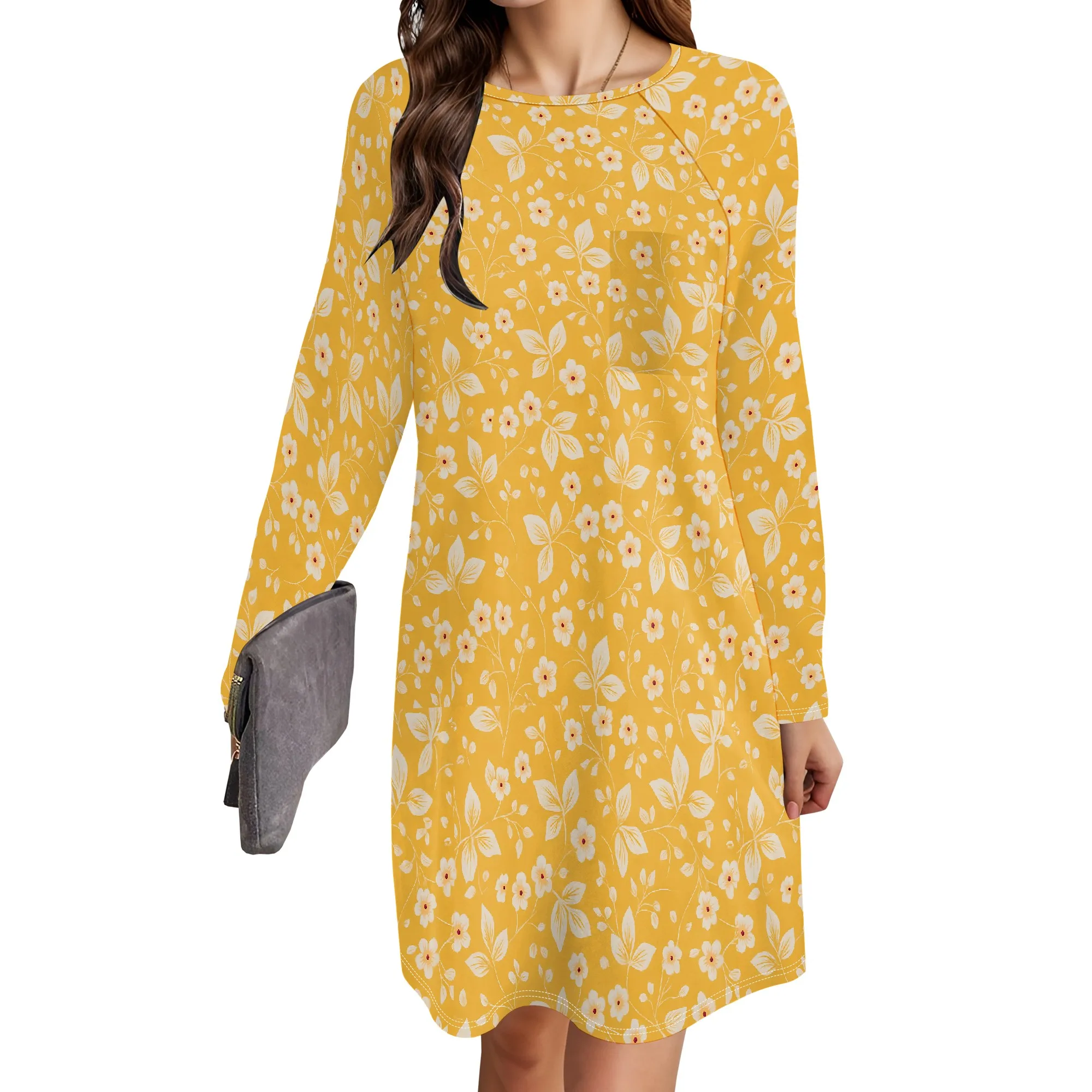 

Womens Spring Summer Dress 2025 Long Sleeve Floral Boho Dresses Flowy Dress