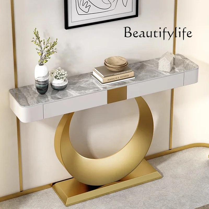 BJ Italian Luxury Console Table Trendy Aesthetic Elegant Beauty Console Table For Hallway Porch Tablebasse De Salon Furniture
