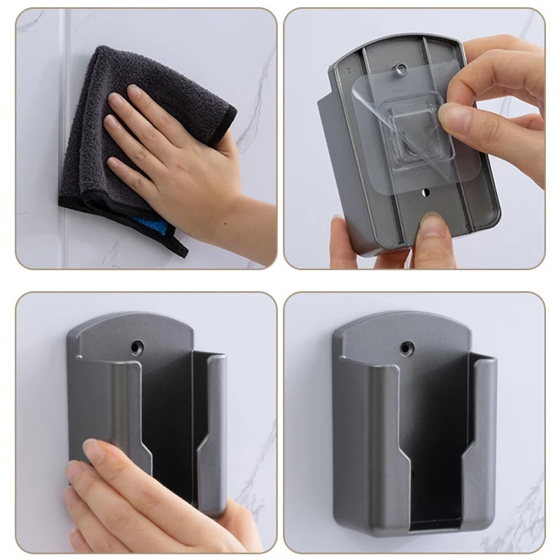 Remote Control Air Conditioner Stand Holder Remote Control Storage Box Mobile Phone Storage Rack Wall Mounted Organizer