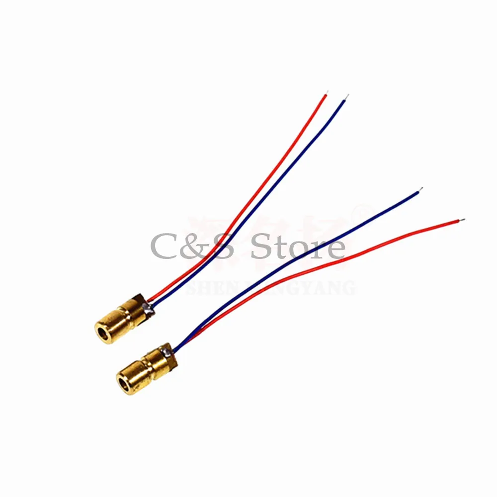 10pcs 3V 5V 650nm 5mW Adjustable Laser Dot Diode Module Red Sight Copper Head Mini Laser Pointer