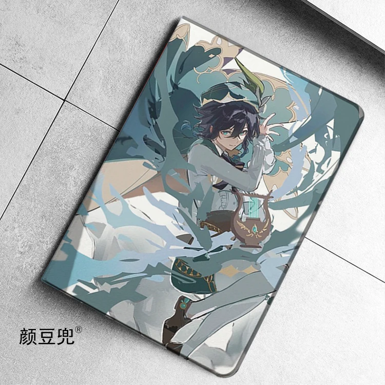 Barbatos anime genshin impacto caso para ipad ar 4 5 10.9 mini 5 6 para 2022 12.9 caso de luxo silicone para ipad ar 4 5 10.9 polegada