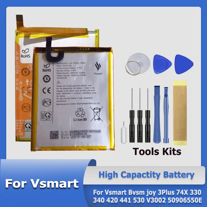 

New BVSM-V3002 50906550E BVSM-530 BVSM-330 Replace Battery For Vsmart Bvsm joy 3Plus 74X 330 340 420 441 530 V3002 50906550E