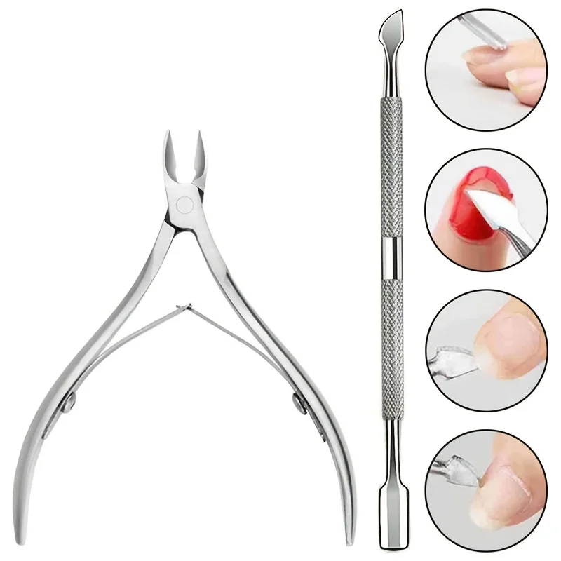 1/2/4/6 قطعة المهنية الفولاذ المقاوم للصدأ أداة قص الأظافر مقص كماشة متعددة الوظائف انتهازي للبشرة ، تصميم مريح للتقليم #3